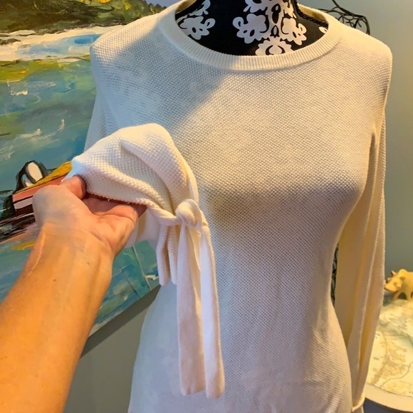 1 State Sweater Top,Unique,Super Cute!Waffle Knit Bell/Ties Sleeve,Size XS - Picture 8 of 11